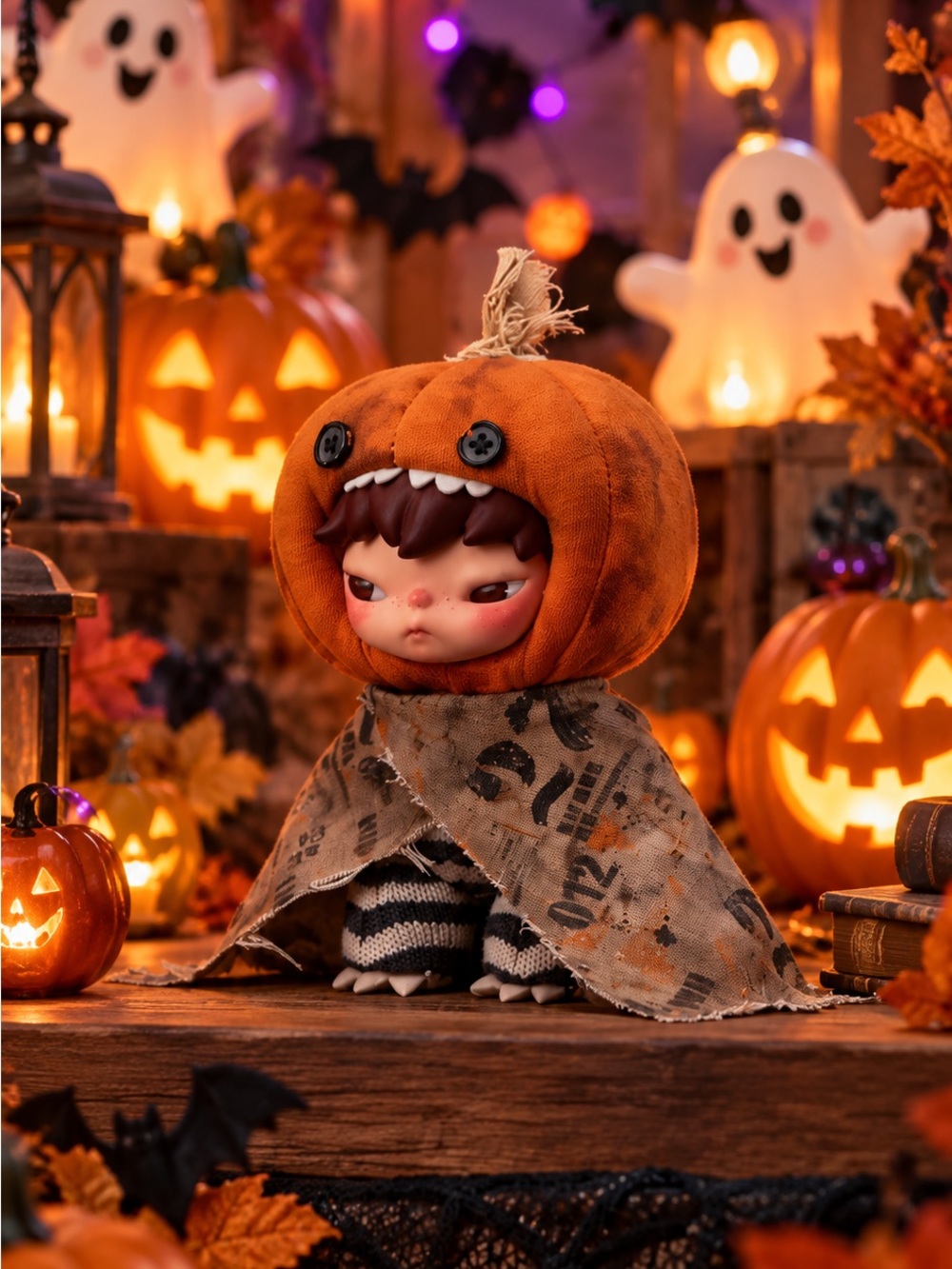 POP MART HIRONO After Dark HOLLOW Plush Doll Pendant Pumpkin Halloween